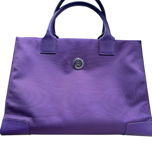 JOY Mangano Signature Tote in purple. Great for travel, business or weekend bag. - Picture 6 of 8